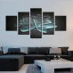 Canvas Painting Wall Art Decor 5 Pieces Islamic Arabic Calligraphy Muslim Pictures Modular Living Room HD Print Poster Framework