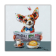 Hot selling 100% handmade modern colorful animal abstract POP art dog read newspapers oil painting on canvas for home decor
