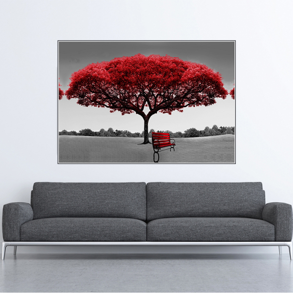 Modern style living room bedroom red tree landscape decorative canvas painting