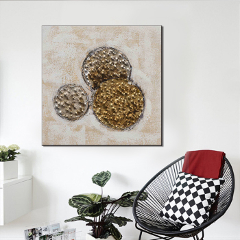 New selling art painting abstract metal seal theme kitchen wall decoration handmade oil painting
