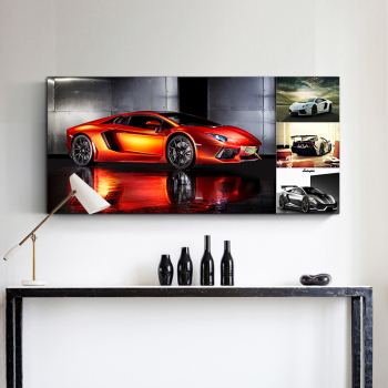 Speed Racing Car Modern Frameless Printing Wall Art Home Black And White Decorative Oil Painting