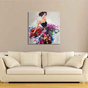 handmade oil painting Dancing girl  Thick texture home decor  Wall Decoration