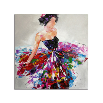 handmade oil painting Dancing girl  Thick texture home decor  Wall Decoration