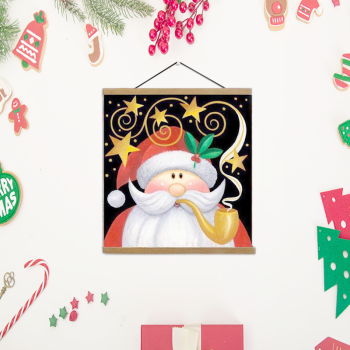 Pangoo, venta al por mayor, personalizado, Navidad, Papá Noel, colgante de pared, enmarcado, pintura DIY por juego de números