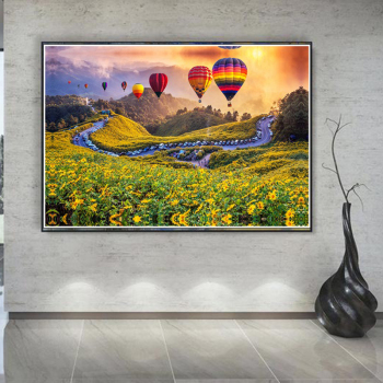 Custom Fire balloon Picture Printed Beautiful Wall Art Painting Canvas Art Decor Bathroom Set Print Painting