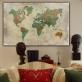 Modern World Map Home Decoration Poster Living Room Wall Art Canvas Oil Painting