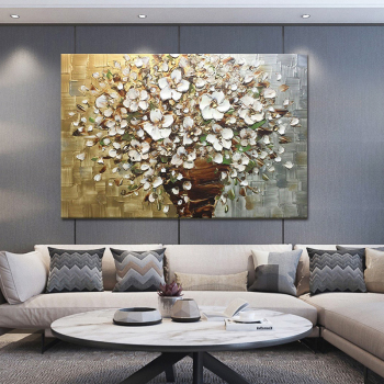 Abstract Canvas Knife Flower Oil Painting Decoration Modern Art 1pcs Handmade Large Wall Pictures For Living Room No Framed