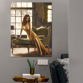Luxury style canvas print wall decorative sex lady painting, home hotel decor prints canvas painting