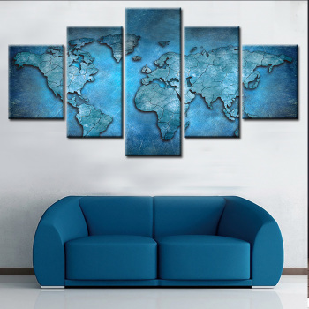 Custom design home wall decoration blue earth plate theme oil painting canvas printing custom painting