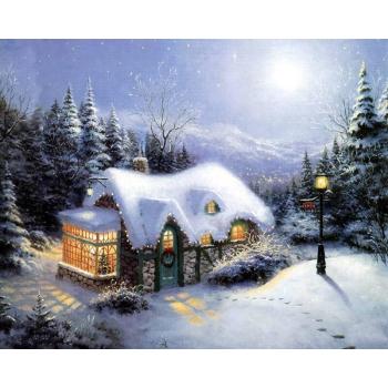 Custom designs DIY painting seaside village house paint by number kit handmade oil painting on canvas