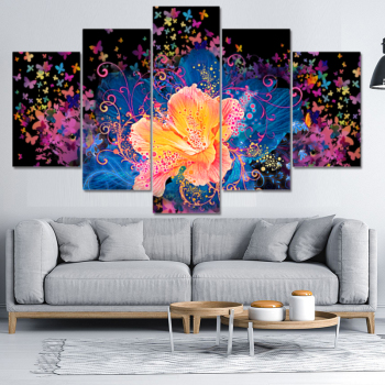 Scenery Canvas Panel Custom Decorative Home Decoration Landscape Living Room Picture Prints 5 Piece Wall Art