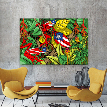 Excellent quality colorful art custom OEM printing frog canvas oil painting painting home hotel decoration