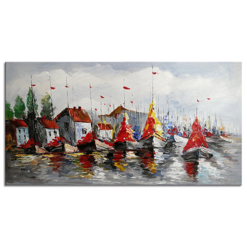 handmade painting Thick texture Seaside family for room decoration handmade painting Thick texture Seaside family for room decoration