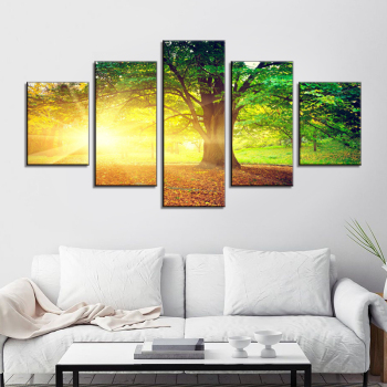 Bilder Heimdekoration HD-gedruckte Gemälde Modulare Poster Moderne 5-Panel-Sonnenschein-Landschaftstableau-Wandkunst-Leinwand