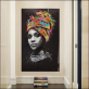 Most popular high resolution canvas painting, the fashional black lady art canvas painting