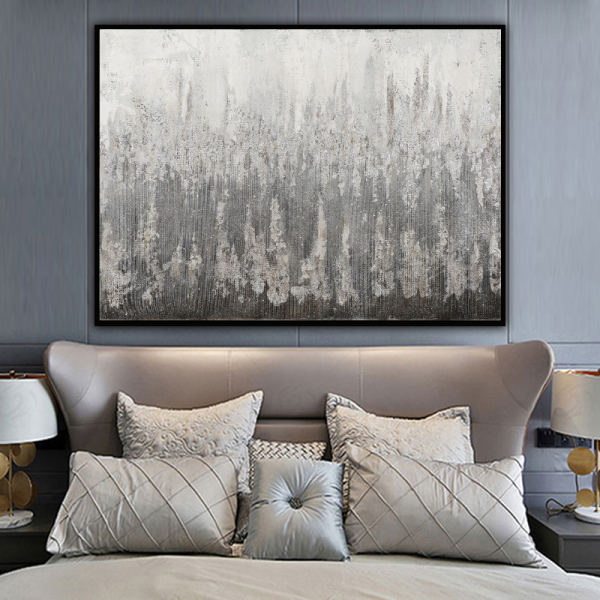 Handmade Home decoration Modern abstract grey oil painting handpainted canvas painting home decor wall art picture