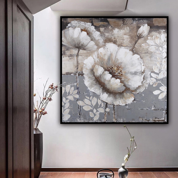 handmade oil painting  Thick texture  Flowers In Bloom home decor  Wall Decoration