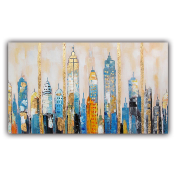Fantastic artistic artwork abstract modern urban landscape handmade art oil painting