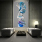 Abstract Beautiful Lady Wall Art Canvas Painting In Hat With Peacock Feathers Artwork Print Home Decor