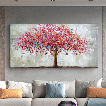 Large Modern Abstract Colorful Tree Handpainted Oil Painting Handmade Canvas Painting Home Wall Decor No Frame