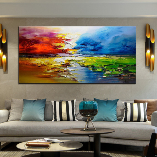 Modern Abstract Oil Painting Landscape Canvas Painting Print Poster Wall Painting Art for Bedroom Living Room Home Decoration