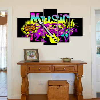 Professional Supplier Room Decor Modern Canvas Prints, Abstract Guitar Instrument Painting