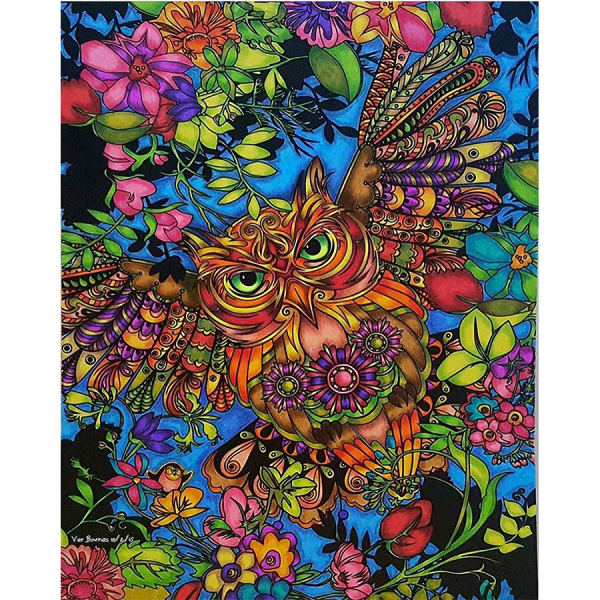 Wholesale Custom Coloring Owl Round Crystal Rhinestones Diamond Painting 5D full drill Painting of A Diamond for adult