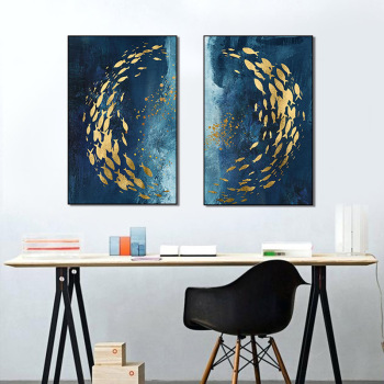 Modern Frameless Deep Sea Fish Printing wall art home decoration 2 living room picture painting