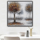 handmade oil painting A deciduous forest  Thick texture home decor  Wall Decoration