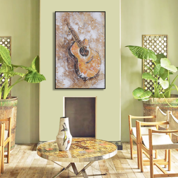 Factory sale excellent quality violoncello art painting, handmade modern oil painting on canvas