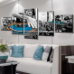 Metal Machine Dishing DJ Black And White Wall Art 5 Combined Sets of Home Decoration Oil Painting