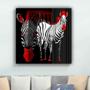 Oil painting colorful zebra horse abstract painting animal prints canvas wall art home decoration painting