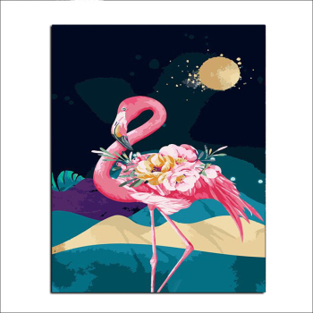 Rosa Flamingo Meer Tier DIY Digitales Malen nach Zahlen Moderne Wandkunst Leinwand Gemälde Einzigartiges Geschenk Wohnkultur 40x50cm