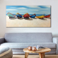 Latest product leisure beach boat theme painting print custom handmade oil wall painting