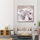 Modern style gloomy white horse animal art ink printed painting, OEM design custom printed canvas painting