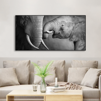 Favorable price the elephant couple art animal paintings, custom photo accept printed canvas wall art painting
