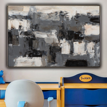 Modern Abstract Handmade Oil Painting Black And White abstract Canvas Painting Bedroom Hotel Decoracion Unframed