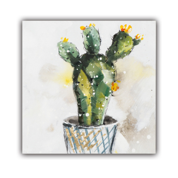 Pop Fine Art Hand-painted Contemporary Art Cactus Oil Painting on Canvas Colorful Knife Painting Flower Pictures Cactus Painting