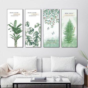 Acuarela hojas cuadro sobre lienzo para pared estilo verde planta carteles nórdicos e impresiones cuadro decorativo decoración moderna del hogar