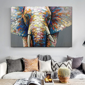 Картина с изображением слона, настенная живопись, картина маслом на холсте, ручная работа для гостиной, современное абстрактное украшение для дома