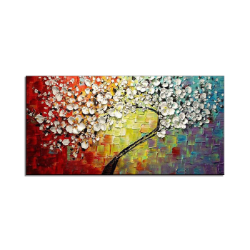 Unframed Handmade Texture Knife Flower Tree Abstract Modern Wall Art Oil Painting Canvas Home Wall Decor For Room Decoration