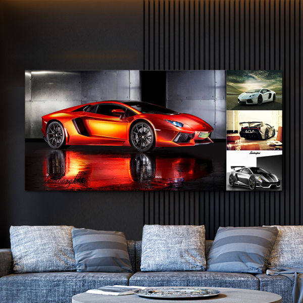 Speed Racing Car Modern Frameless Printing Wall Art Home Black And White Decorative Oil Painting