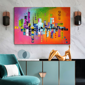 Pinturas de pared pintadas a mano lienzo abstracto moderno pinturas al óleo decoración del hogar pintura al óleo abstracta cuadro de pared sala de estar