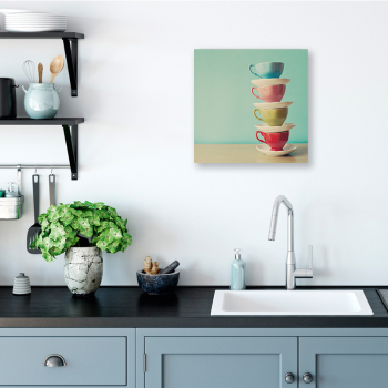 Modern big size hotel artwork wall art painting on canvas colorful teacup print painting decorations for home wall arts painting