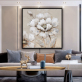 Wholesale Custom grey flowers Home Accessories Canvas Painting  Handmade Oil Painting  for home decor