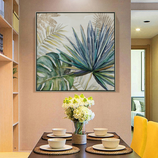 Scandinavian Style Tropical Plants Poster Green Leaves Decorative Picture Modern Wall Art Paintings for Living Room Home Decor