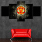British Football Team Sports Spirit Unity Victory Black Background Red Team Emblem 5 Wall Art Home Oil Painting Spray Painting