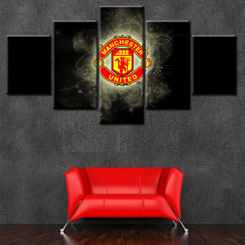 British Football Team Sports Spirit Unity Victory Black Background Red Team Emblem 5 Wall Art Home Oil Painting Spray Painting