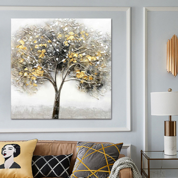 Abstract Trees Oil Painting 100% Handmade On Canvas Trees Wall Art For Living Room Home Decoration