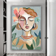 Handmade  Texture Oil Painting A woman with long eyelashes Abstract Art Wall Pictures  Decoration